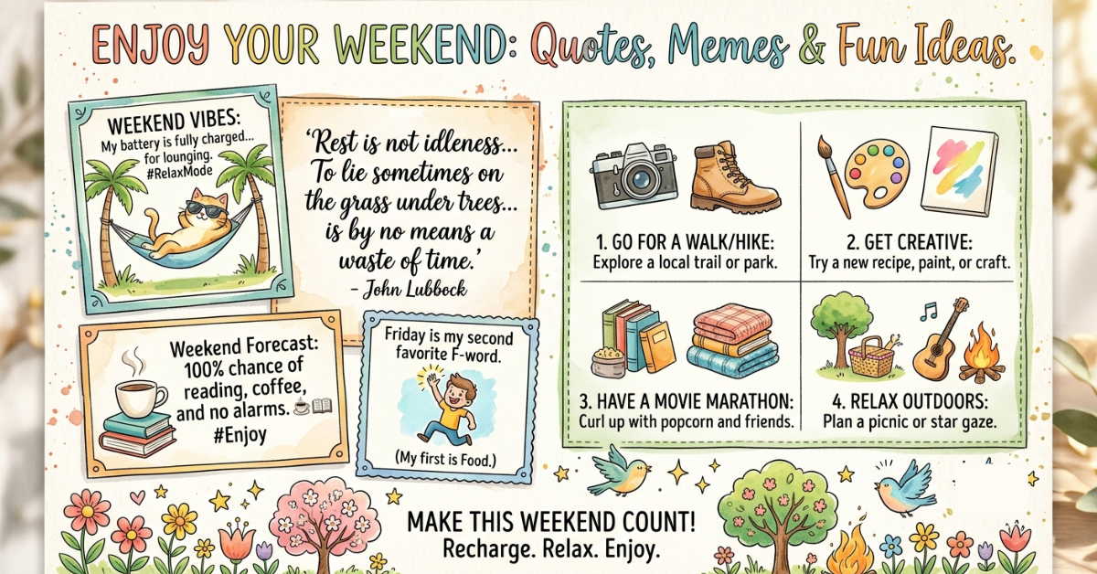 Enjoy Your Weekend: Quotes, Memes & Fun Ideas