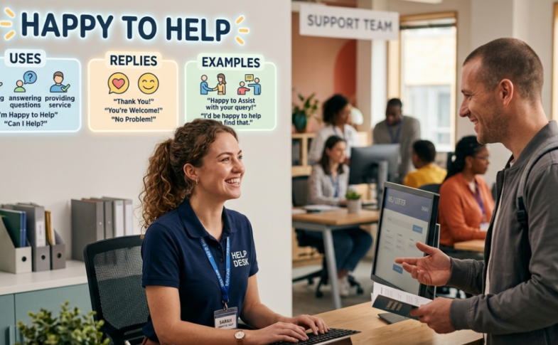 Happy to Help Meaning: Uses, Replies, and Examples