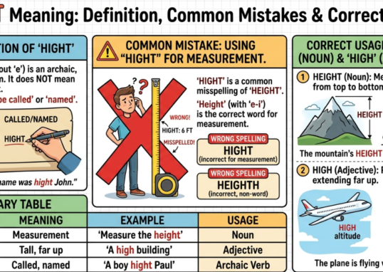 Hight Meaning: Definition, Common Mistakes & Correct Usage