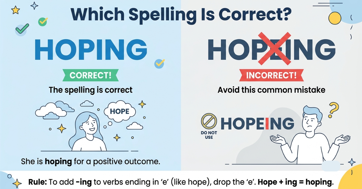 Hopeing or Hoping: Which Spelling Is Correct?