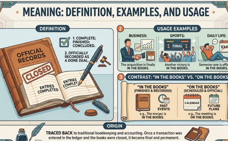 In the Books Meaning: Definition, Examples, and Usage