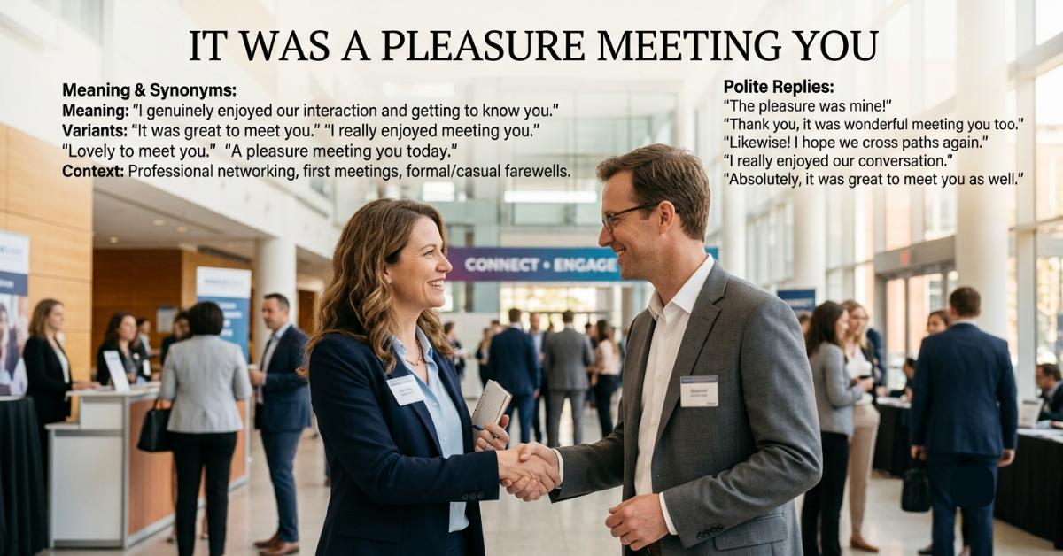 It Was a Pleasure Meeting You: Meaning, Synonyms & Replies