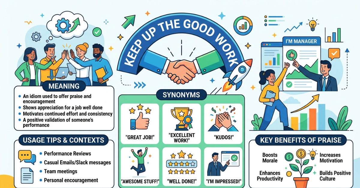 Keep Up the Good Work Meaning & Synonyms Guide