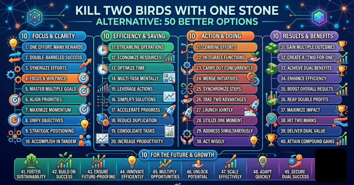 Kill Two Birds With One Stone Alternative: 50 Better Options