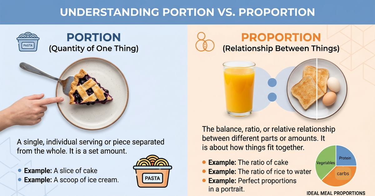 Proportion vs Portion: Meaning, Differences & Easy Examples