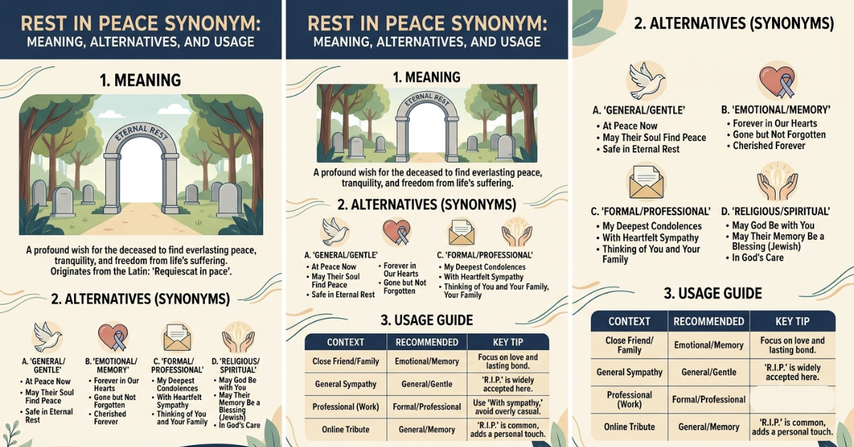 Rest in Peace Synonym: Meaning, Alternatives, and Usage