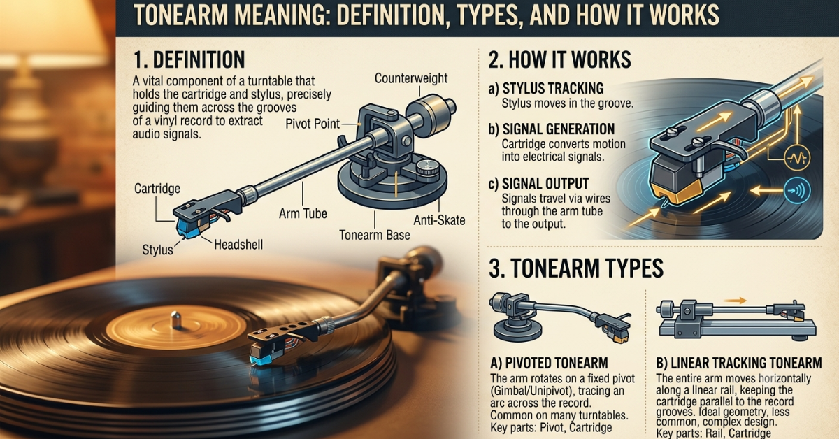 Tonearm Meaning: Definition, Types, and How It Works