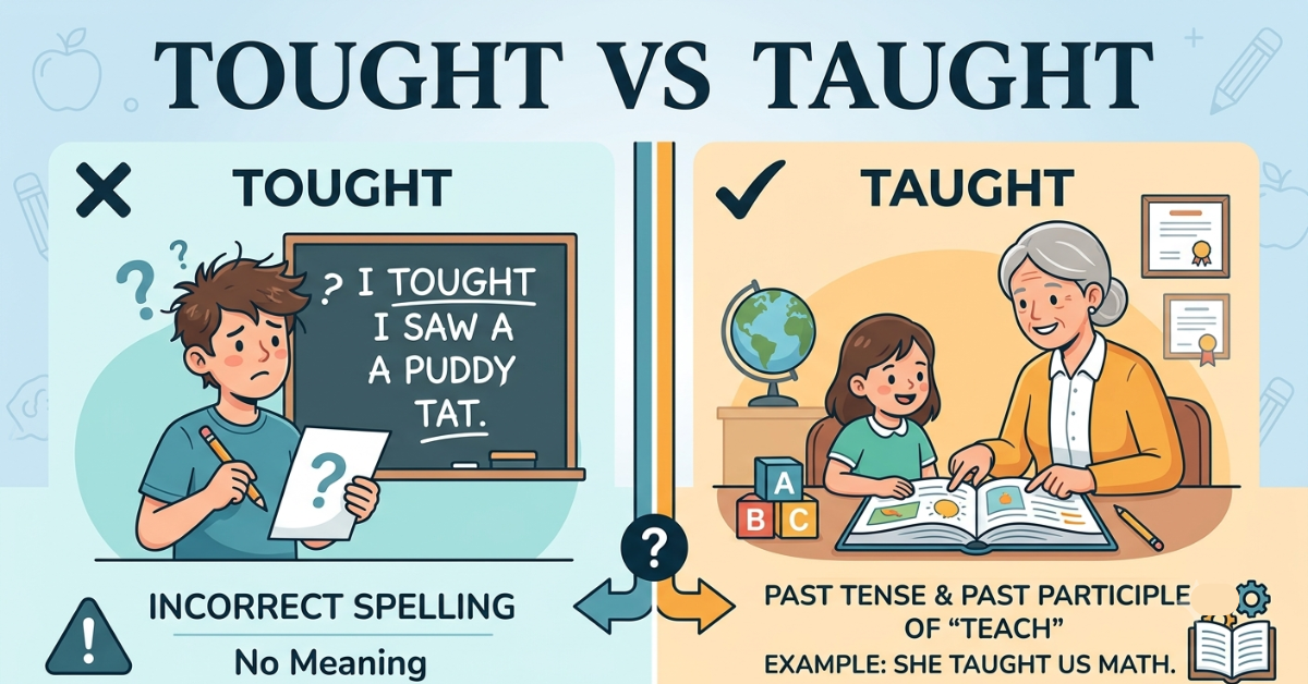 Tought vs Taught: Meaning, Difference, and Correct Usage