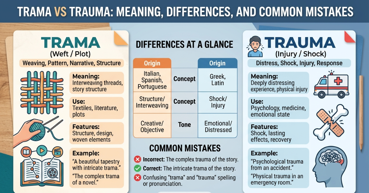 Trama vs Trauma: Meaning, Differences, and Common Mistakes